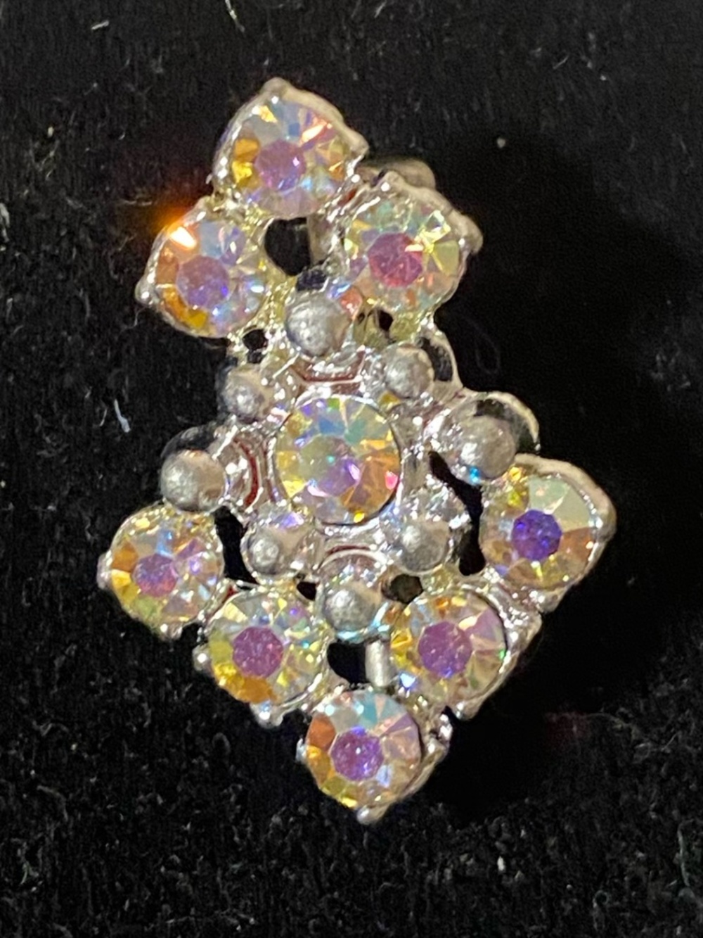 iridescent rhinestone brooch